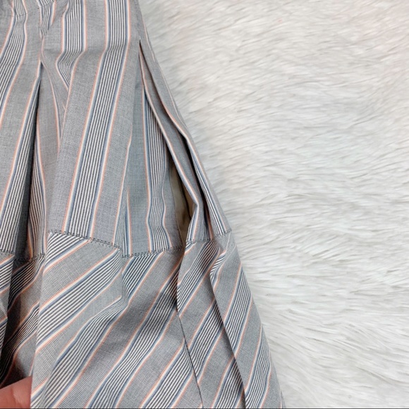 Piazza Sempione New striped pleated knee length Skirt front snap button - Picture 9 of 13